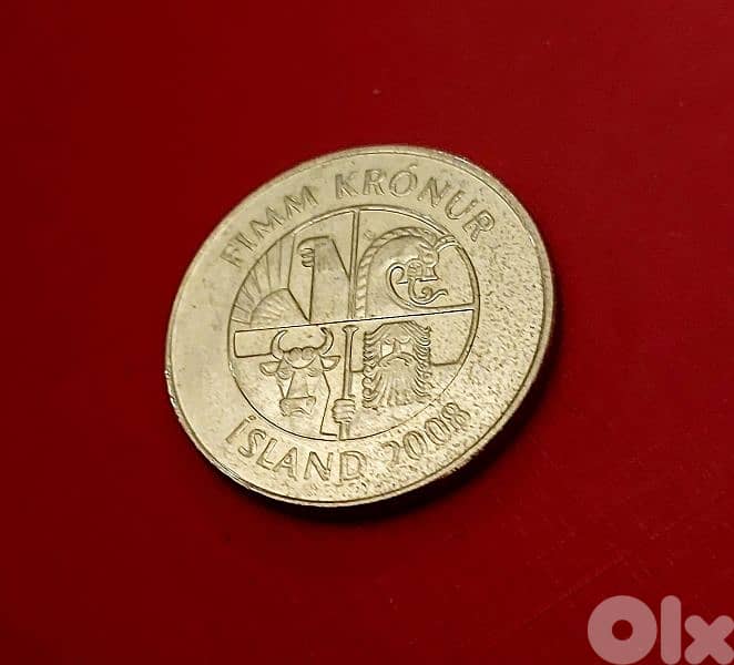 2008 Iceland 5 Kronur Magnetic type 0