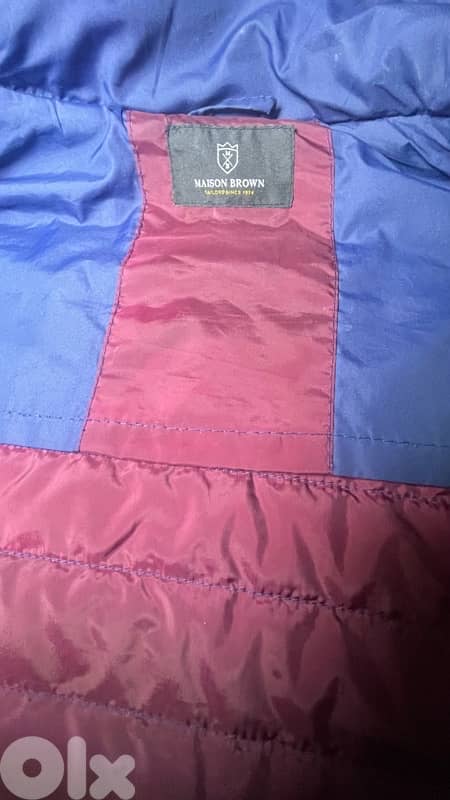 Maison brown blue jacket size XL 2