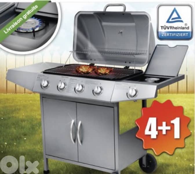 gas barbecue grill 4+side burner 2