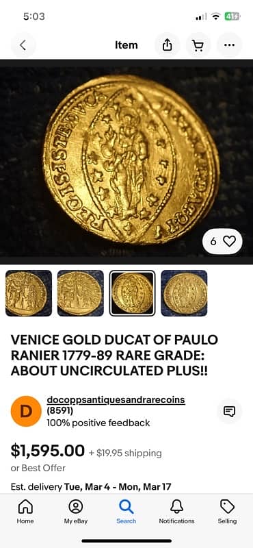 Italy - Republic of Venice 1 Zecchino 1700-1709 Alvise Il Mocenigo 4