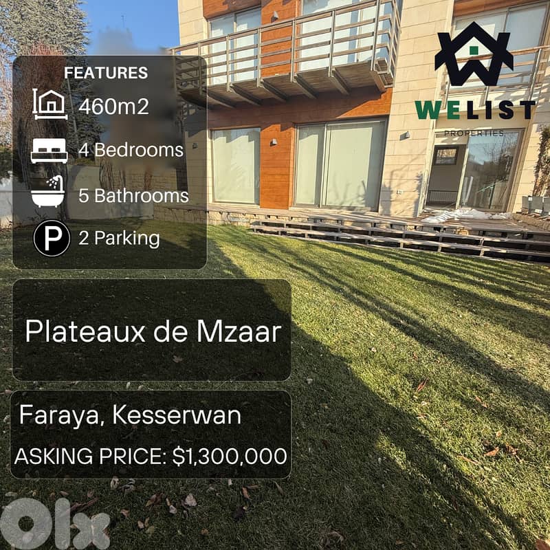 460sqm chalet triplex for sale in Kfardebian - Plateaux du Mzaar 0