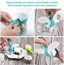 Storage Sealing Cap with Pour Spouts, Bag Clips for Food 2