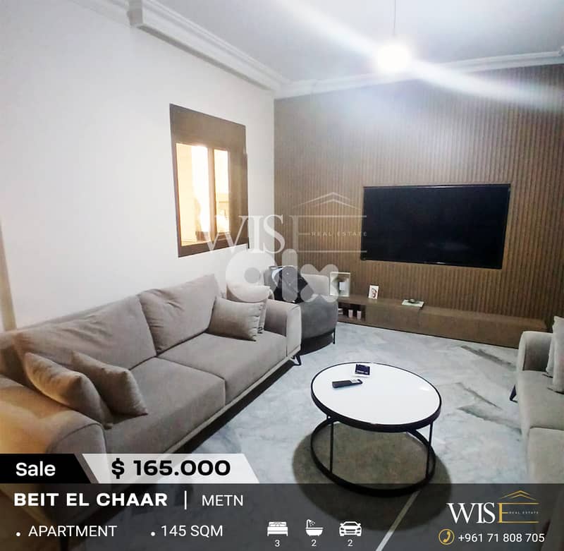 145 SQM Apartment for SALE in Beit El Chaar! 0
