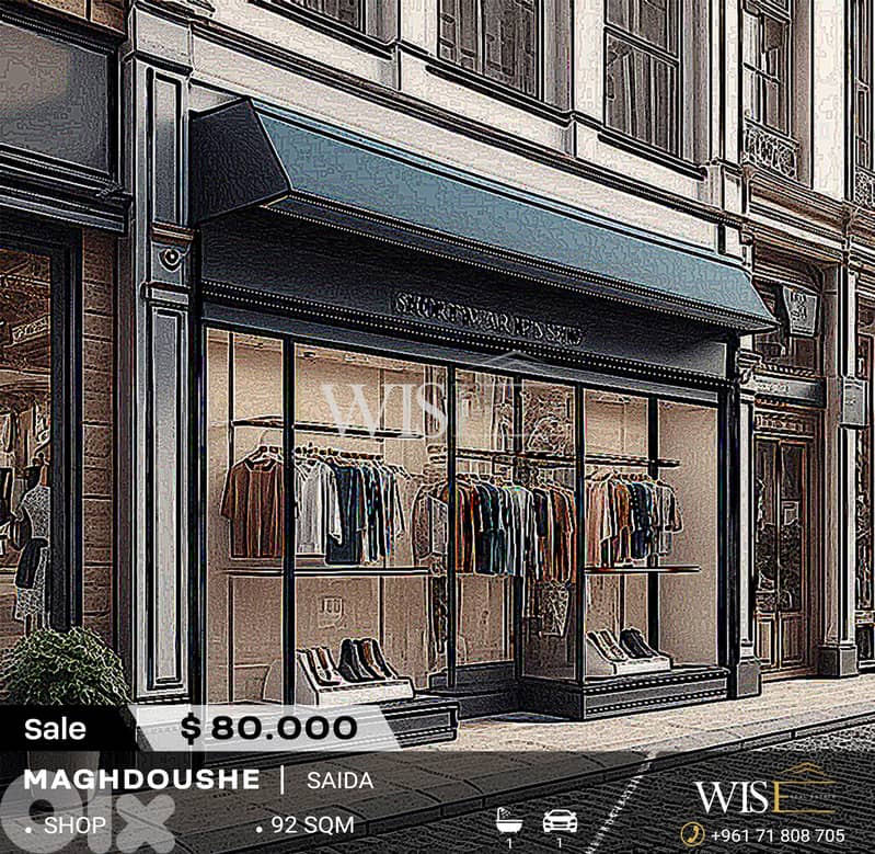92 SQM shop for SALE in Maghdoushe - Saida! 0