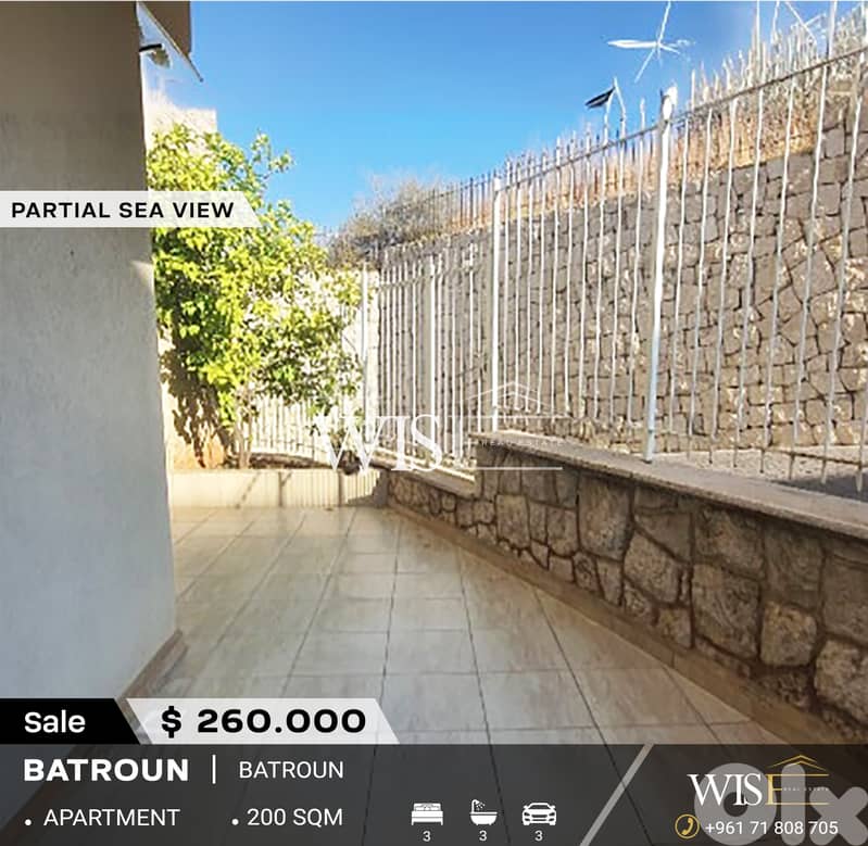 200 SQM Apartment with garden and terrace for SALE in Batroun! 0