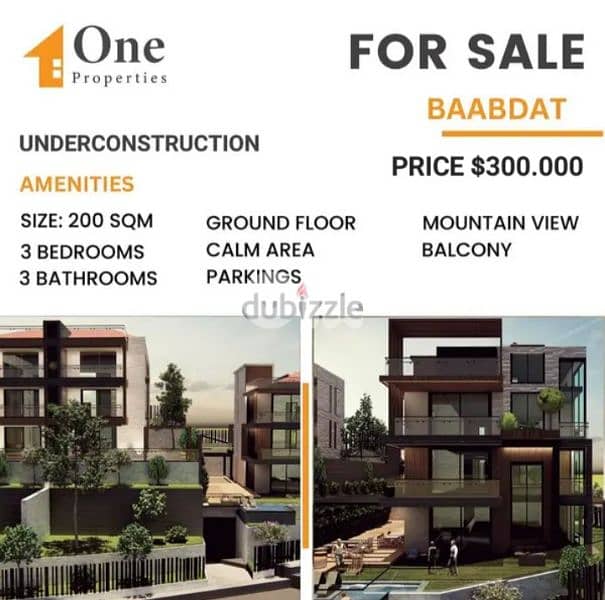 APARTMENTS FOR SALE IN BAABDAT 0