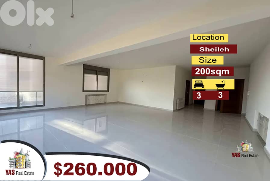 Sheileh 200m2 | Ultra Prime Location | New | Flat | AC 0