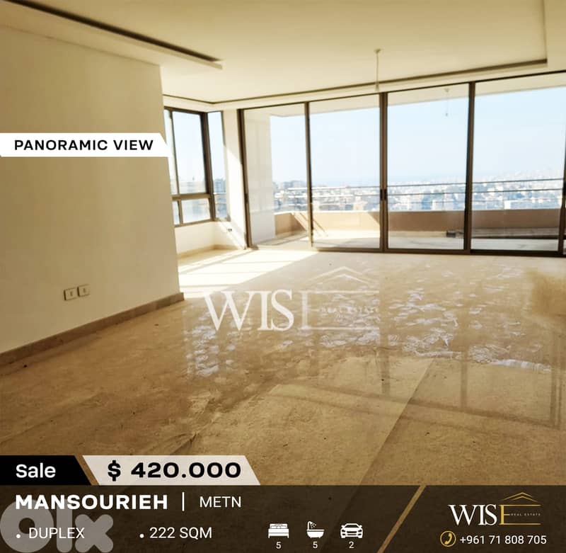 222 SQM Duplex for SALE in Mansouriyeh ! 0