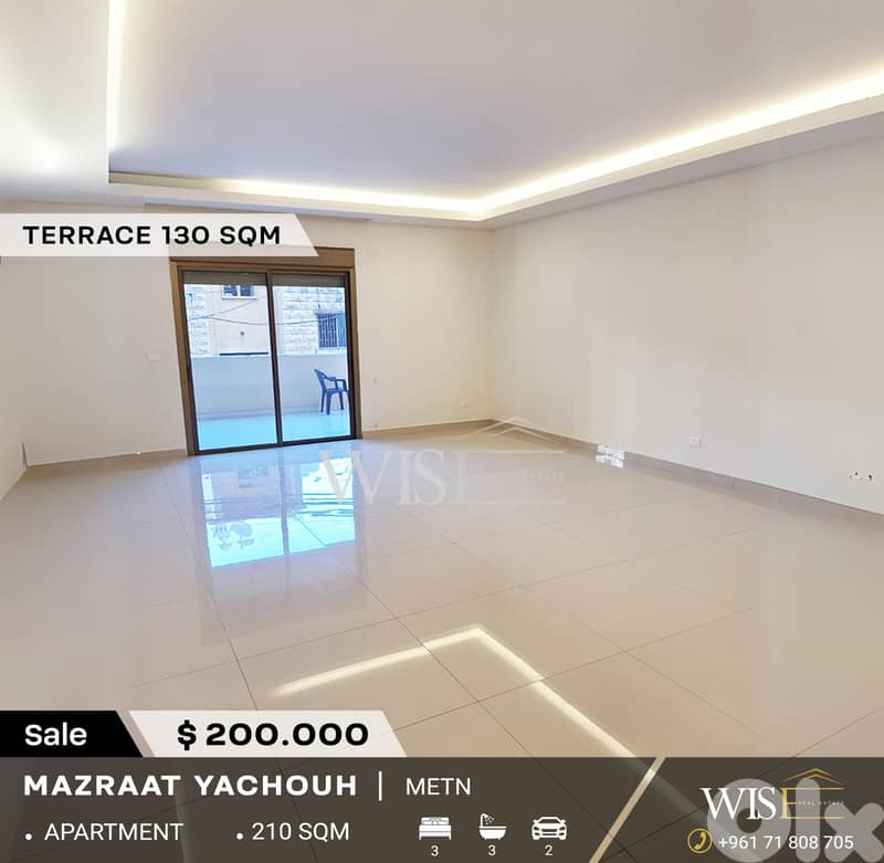 210 SQM Apartment wit terrace for SALE in Mazraat Yachouh ! 0