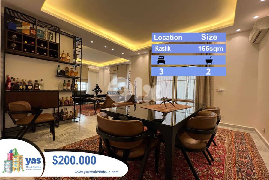 Kaslik 140m2 |  Luxurious | Calm Street | Prime Area | EH RA | 0