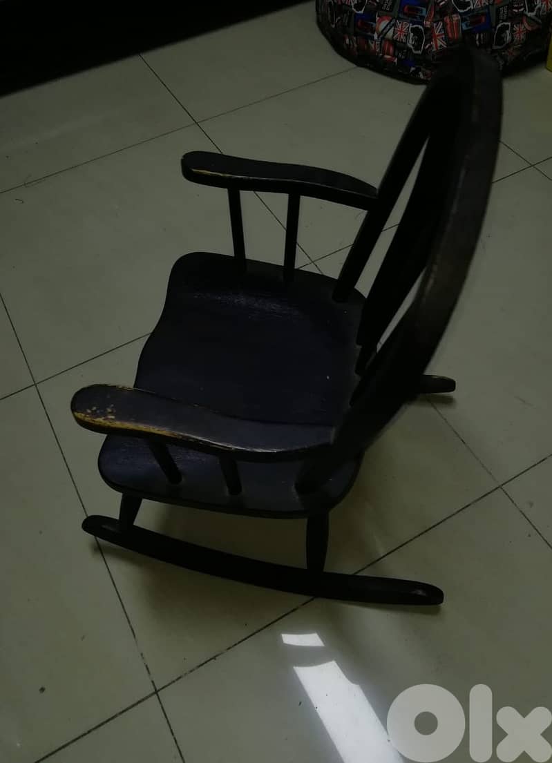 Vintage wooden rocking chair small size for kids 3 to 10 yrs 1