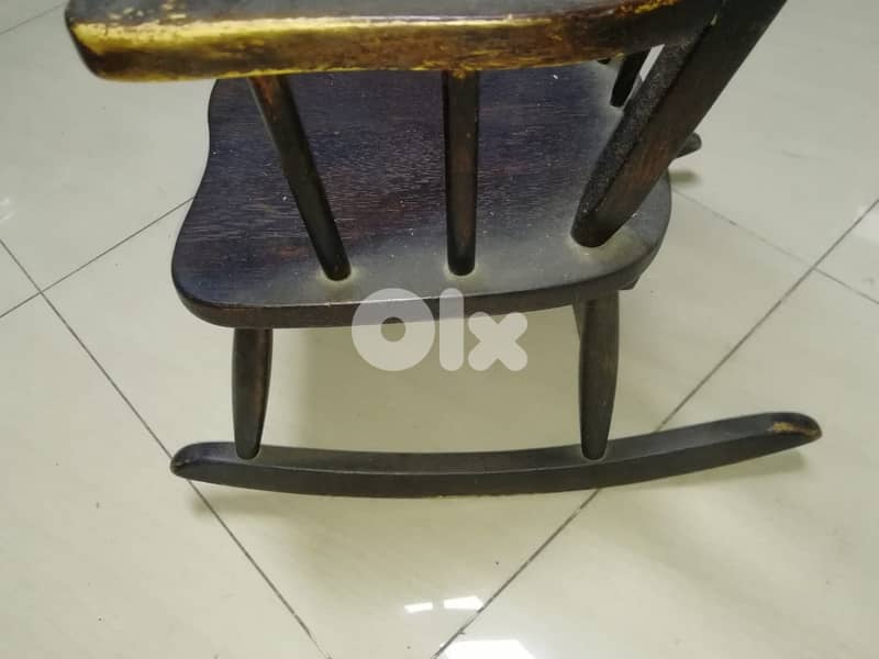 Vintage wooden rocking chair small size for kids 3 to 10 yrs 4