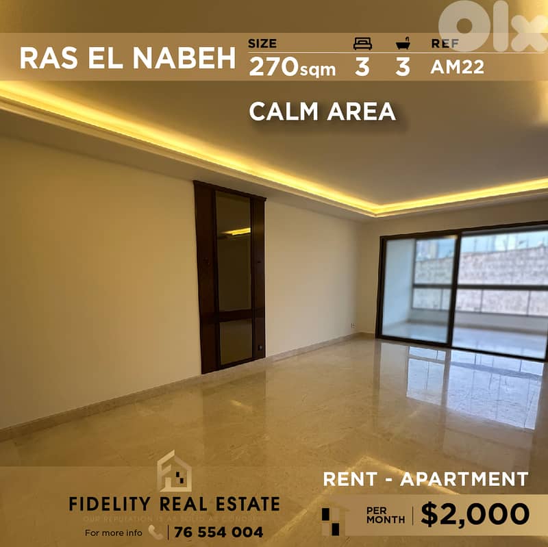 Apartment for rent in Ras El Nabeh AM22 شقة للإيجار في راس النبع 0