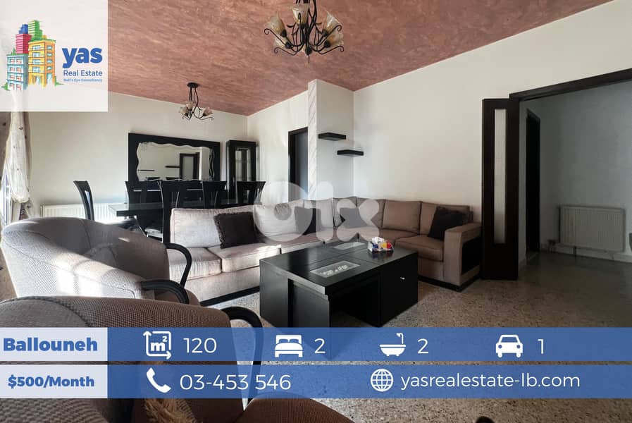 Ballouneh 120m2 | Semi-Furnished | Prime Location | Rent | KS | 0