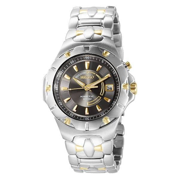 Seiko kinetic two tones grey with gold 0
