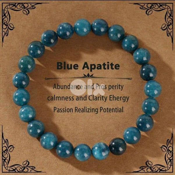 Natural Gems stones bracelet blue apatite 1
