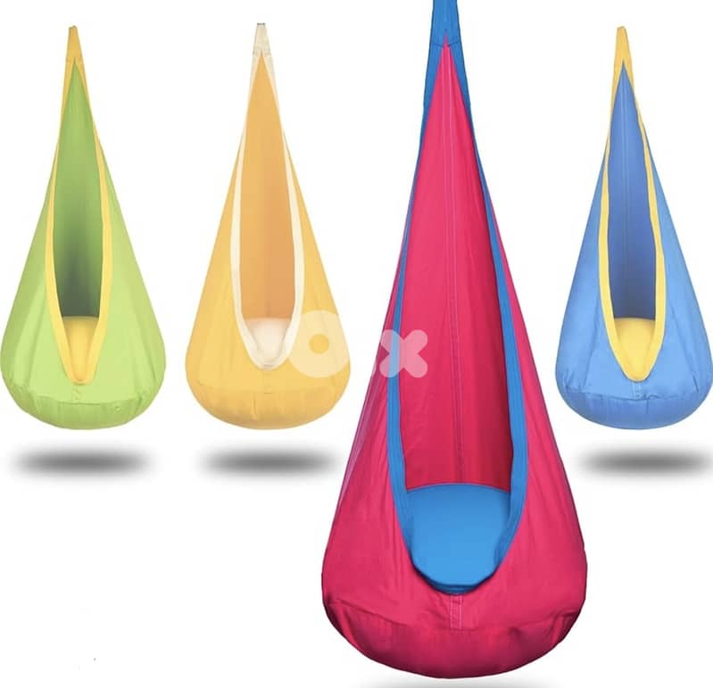 2 Hanging chairs/ swing beige and blue/green color 1