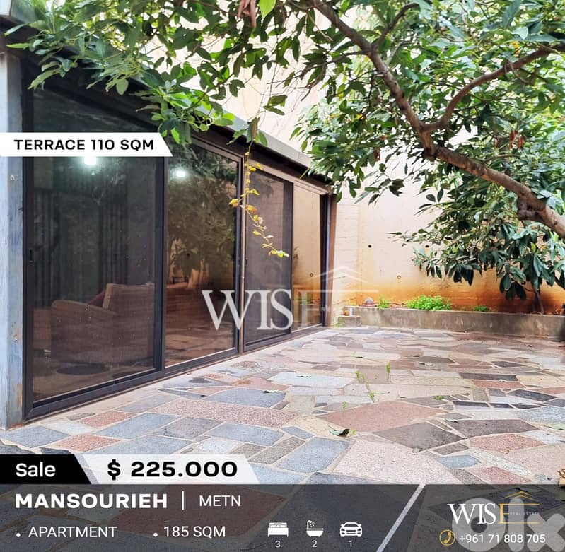 185 SQM Apartment with terrace for SALE in Mansouriyeh ! 0