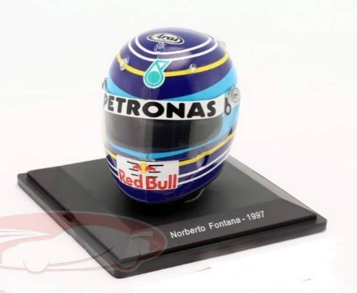 Norberto Fontana (Team Red Bull-Sauber 1997) Plastic Helmet model 1:5. 0