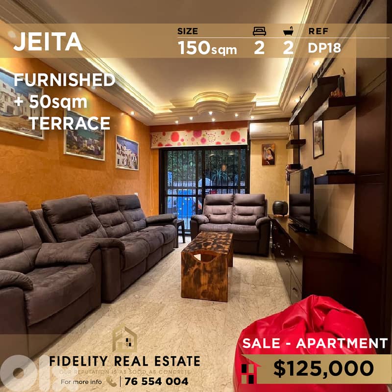 Furnished apartment for sale in Jeita DP18 شقة مفروشة للبيع في جعيتا 0