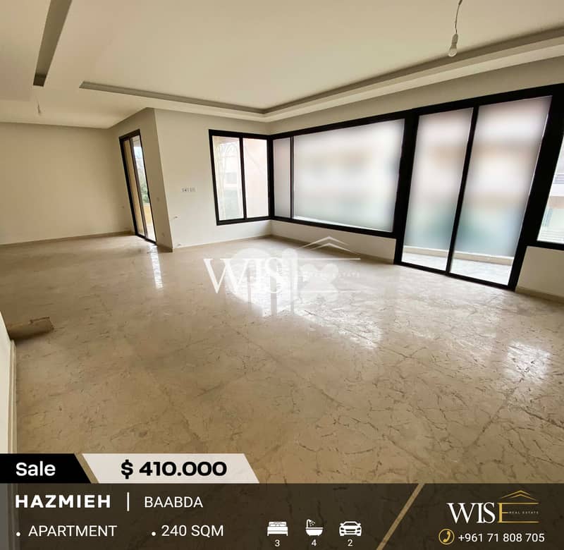 240 sqm Apartment for SALE in Hazmieh-Baabda ! 0