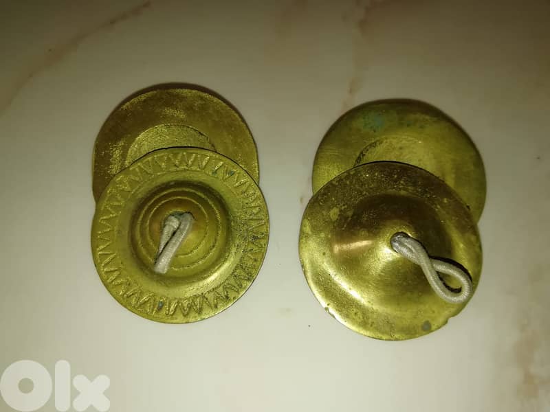 Solid Brass Egyptian Belly Dancing Finger Cymbals صاجات set of 4 0