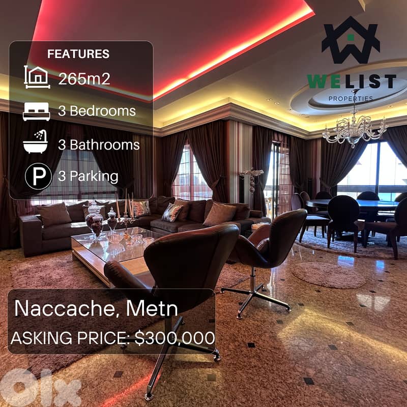 265sqm Apartment for sale in Naccache   REF: EA25FSN265300 0