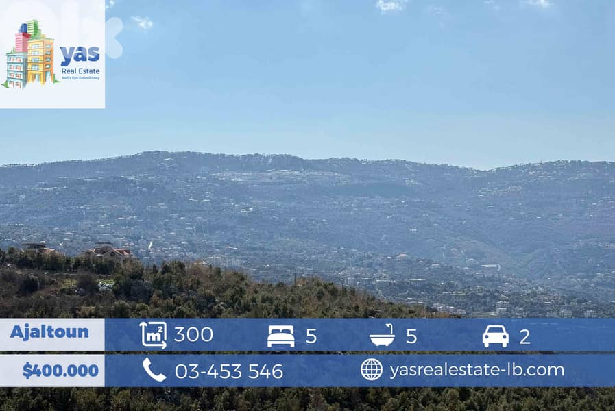 Ajaltoun 300m2 Villa | 620m2 land | Core & Shell | View | BA | 0