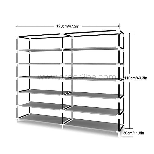Double Shoe Rack – Space-Saving 34-Pair Organizer w/ Cover 4