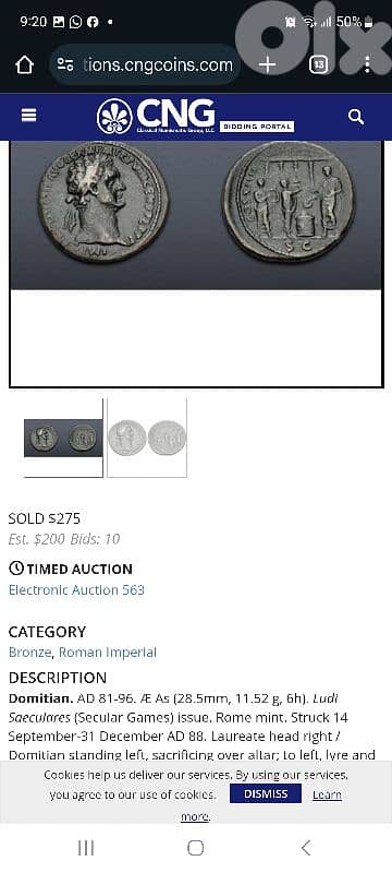 Ancient Roman  Bronze Coin for Emperor Domitian Rome Mint year 88 AD 3