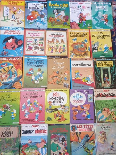 31 livres bandes dessinees,tintin,spirou,asterix, schtroumph,boule bil 5