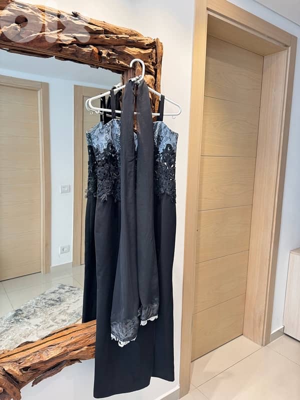 black dress with side slide cut 2