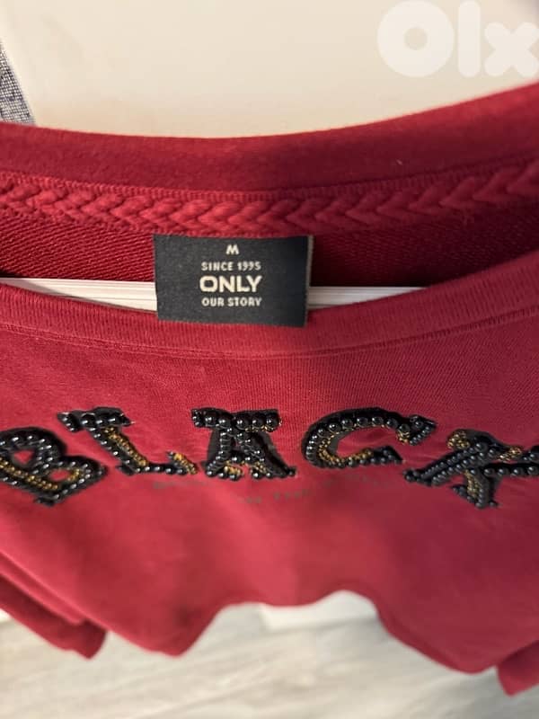 sweatshirt burgundy color, size m new, from vero moda 2