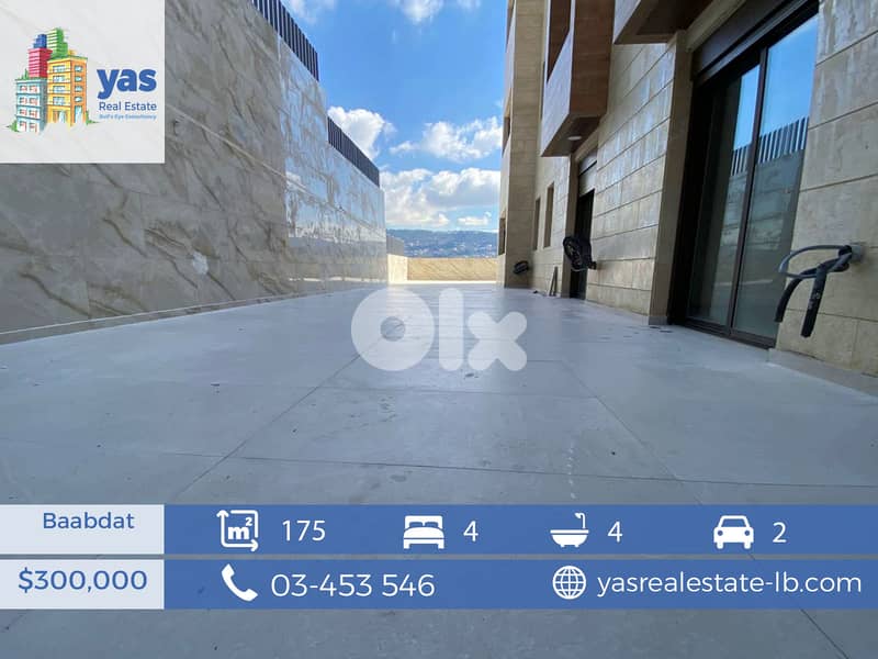 Baabdat 175m2 | 120m2 Terrace | Brand New | Prime Location | PA | 0