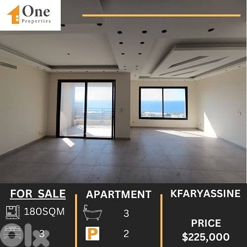 SEA VIEW APARTMENT FOR SALE IN KFARYASSINE 0