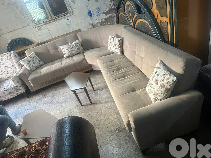 طقم كنبايات زاوية شغل istikbal تركي بفتح صندوق وتخت 1