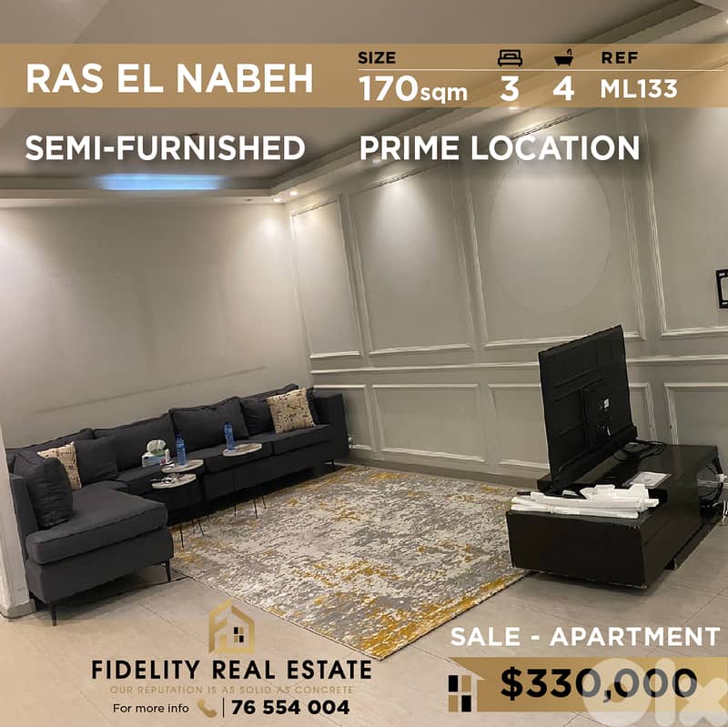 Apartment for sale in Ras El Nabeh ML133 0