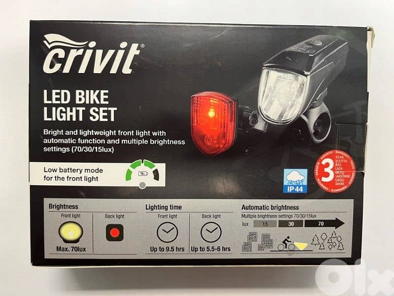 CRIVIT rechargable LED Bike Set 0