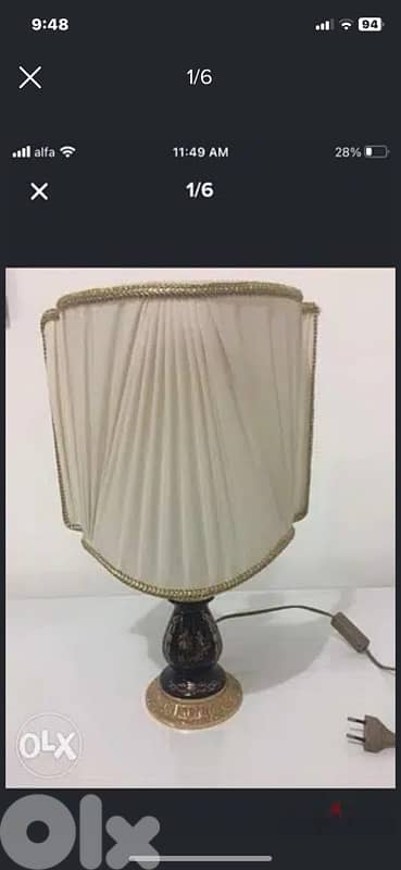 Italian porcelaine table lamp 0