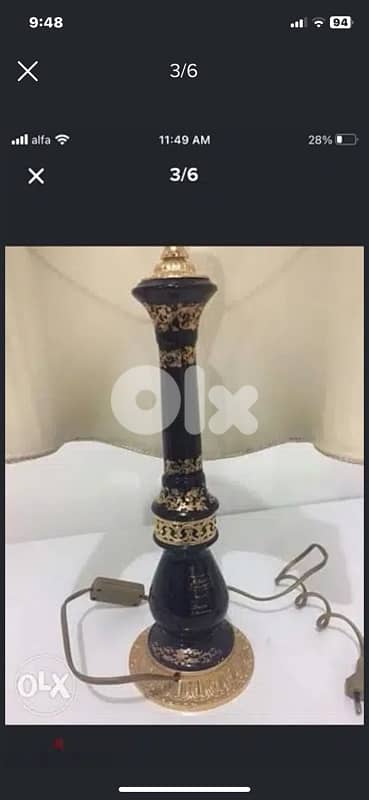 Italian porcelaine table lamp 2