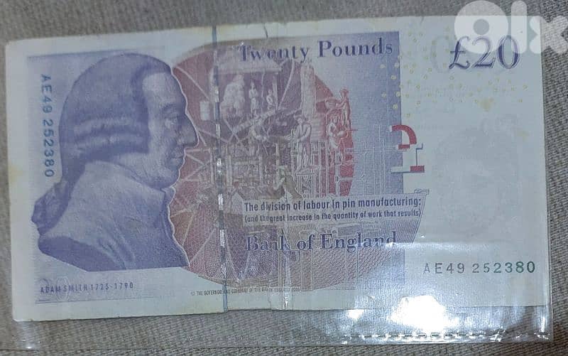 Twenty  English Pounds banknote Memorial for the Queen Elizabath II 1