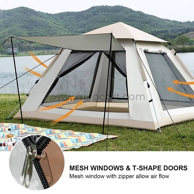 Automatic Camping Tent – 3-4 Person Pop-Up w/ Rainfly & Canopy 1
