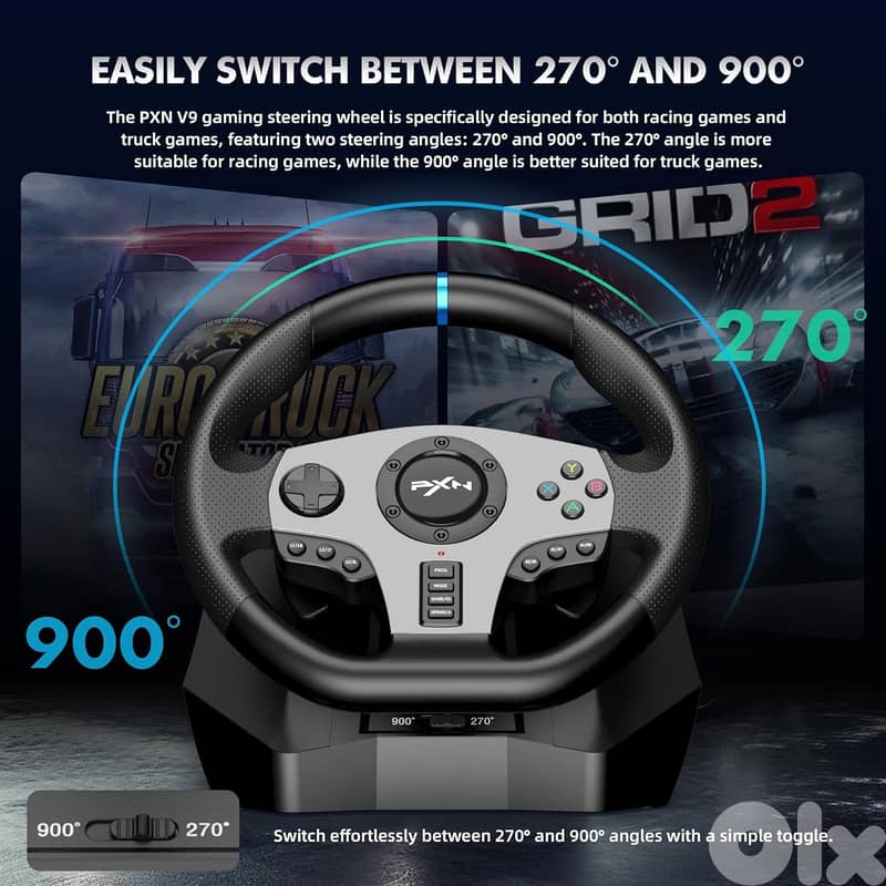 Pxn V9 Gaming Racing Wheel | PC - PS3 - PS4 - Xbox - Switch 3