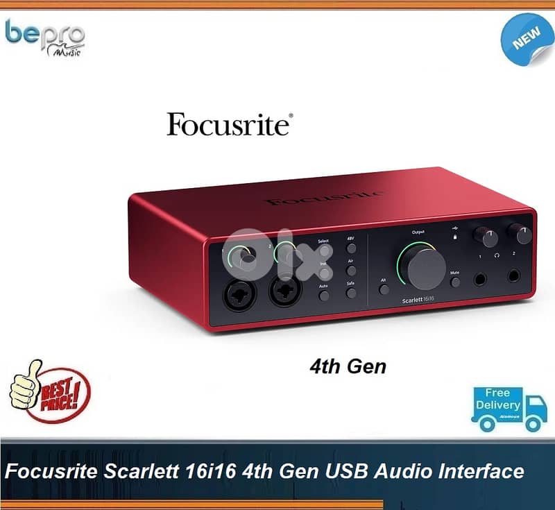 Focusrite Scarlett 16i16 G4 USB Audio Interface,4th Gen Audio 0
