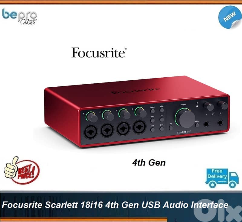 Focusrite Scarlett 18i16 G4 USB Audio Interface,4th Gen USB Audio 0