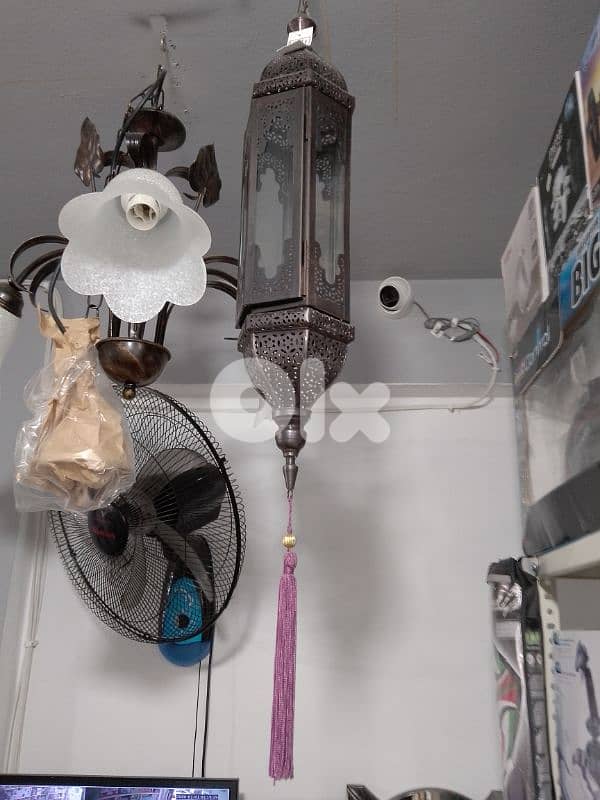 Oriental hanging metal /glass lantern 1