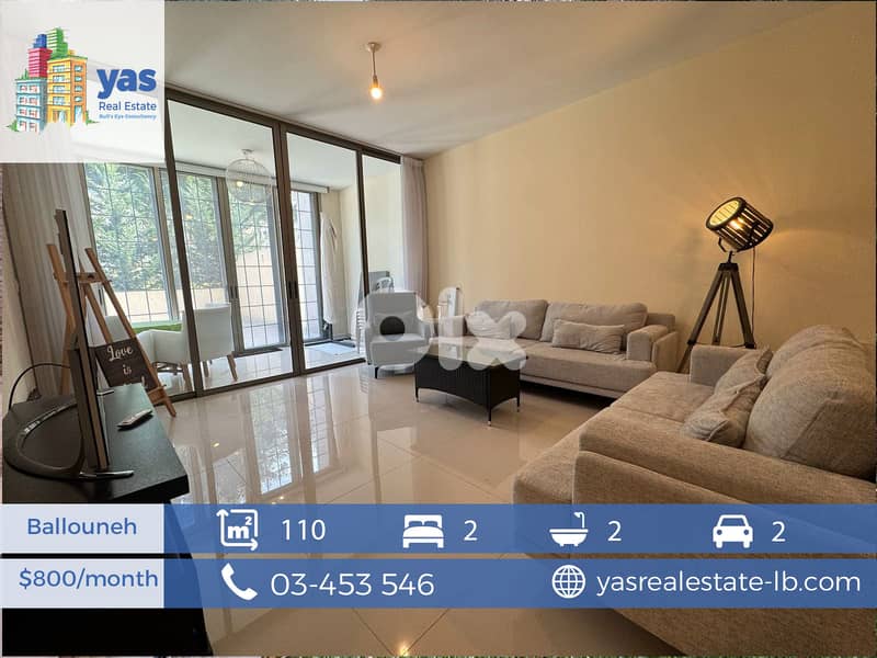 Ballouneh 110m2 | 90m2 Terrace | Rent | Gated | Furnished |  EL/KS | 0