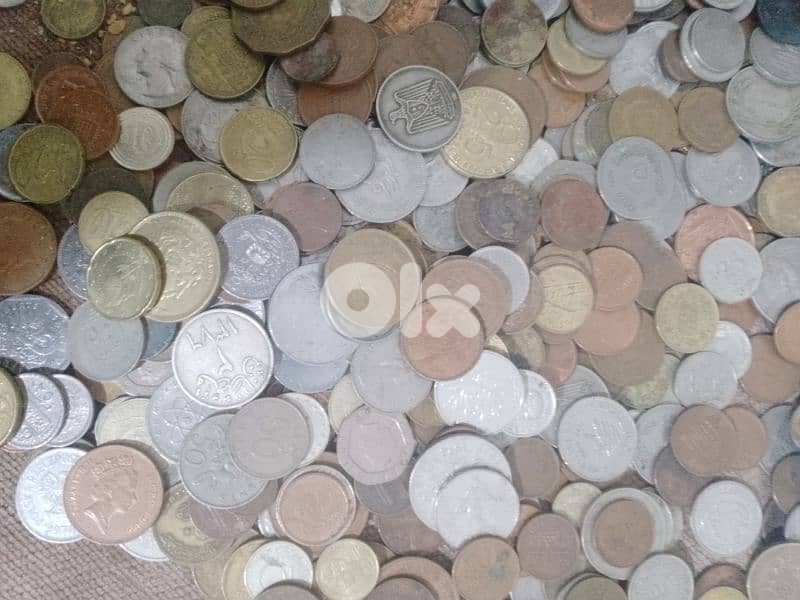 عملات معدنيه اجنبي وعربي بلكيلو 0