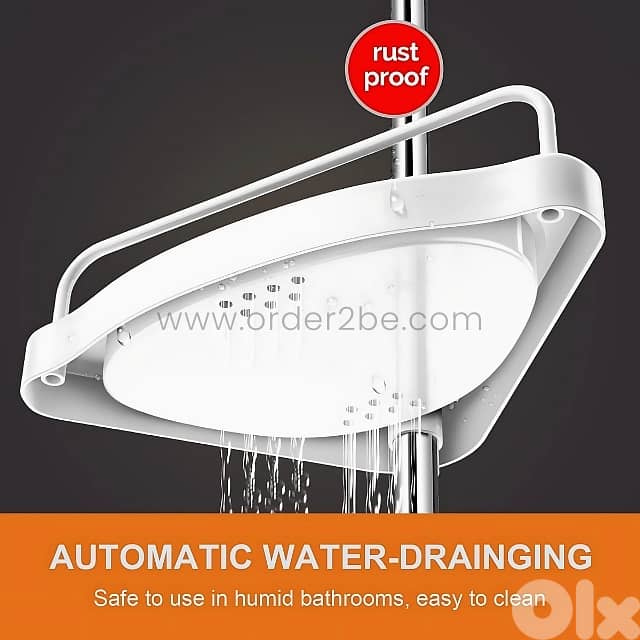 Adjustable Shower Corner Rack w/ 4 Shelves & Towel Holder 4