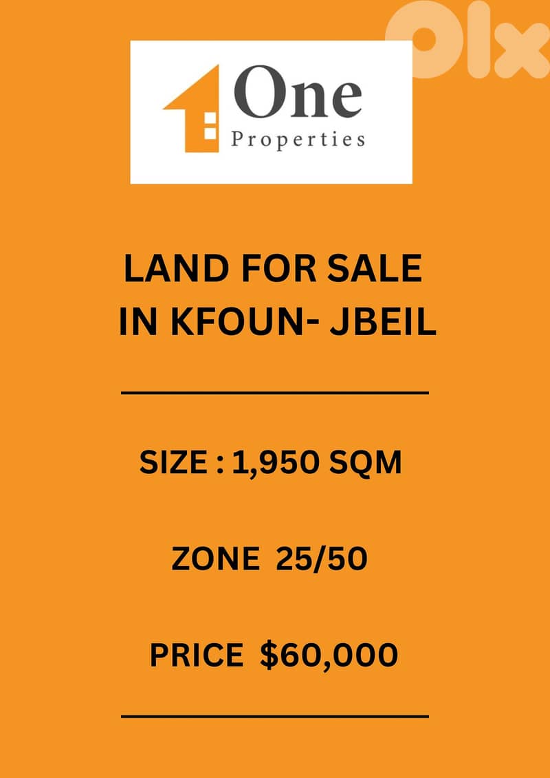 LAND FOR SALE IN KFOUN - JBEIL 0